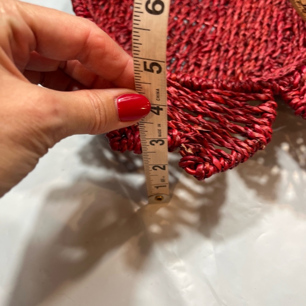 Crab RED Wicker SERVING BASKET Weaved Straw TRAY, 40 crab Napkins Ocean SET NEW - Picture 5 of 16